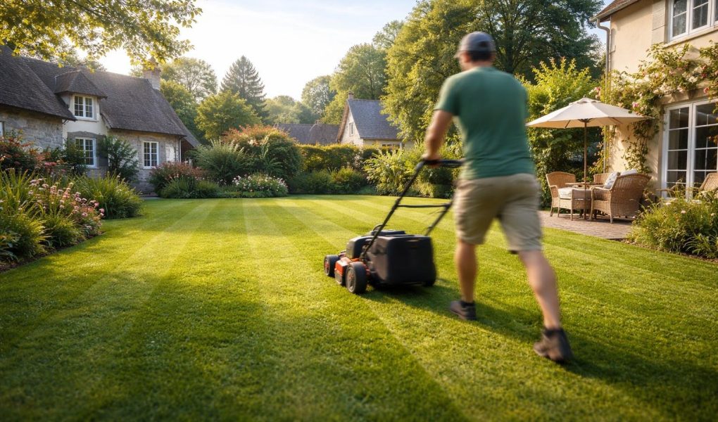 jardin-pelouse-tondue-maisons-ciel-degage