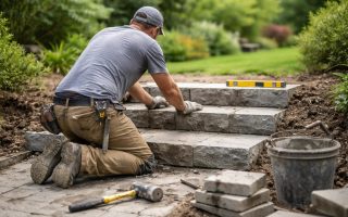 ouvrier-escalier-beton-jardin-outils