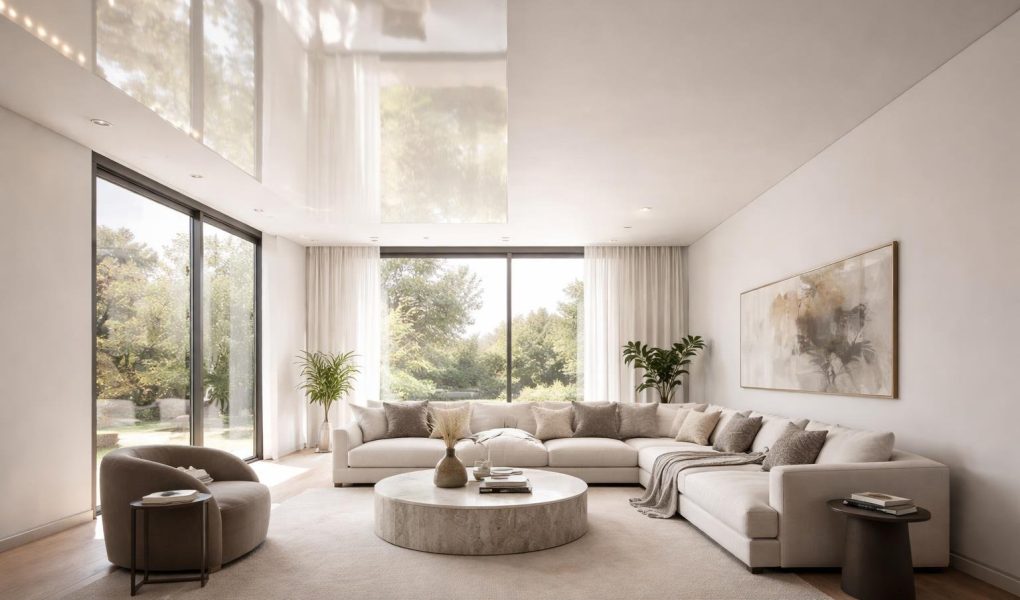 piece-elegante-plafond-mat-brillant