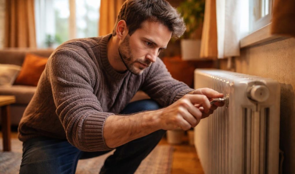 personne-agenouillee-radiateur-maison-confortable