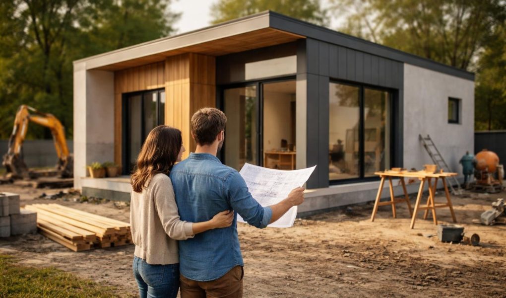 maison-moderne-couple-plans-construction