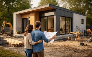 maison-moderne-couple-plans-construction
