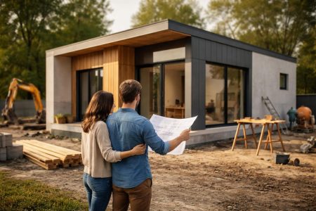 maison-moderne-couple-plans-construction