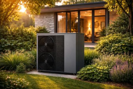 jardin-moderne-pompe-chaleur-maison-contemporaine