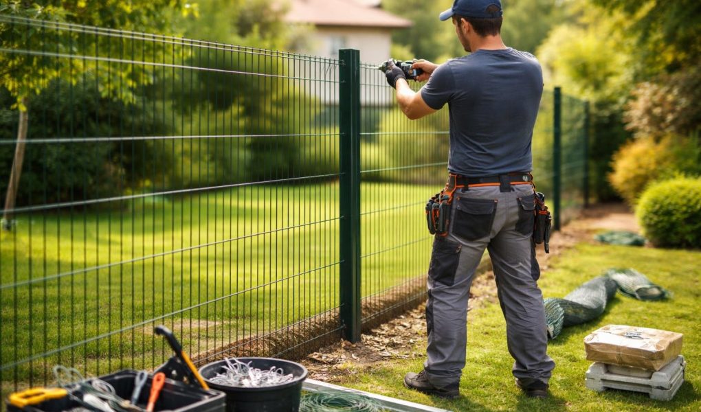ouvrier-cloture-jardin-outils