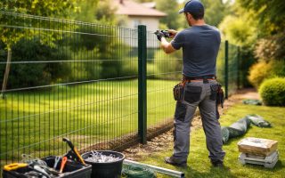 ouvrier-cloture-jardin-outils