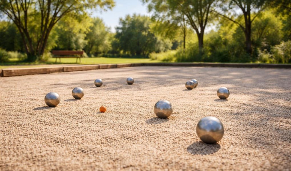 terrain-petanque-boules-arbres-ciel-bleu