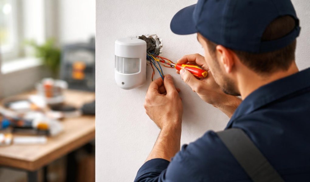 electricien-installation-detecteur-mur-interieur